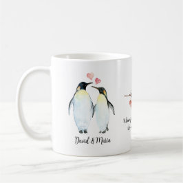 Caneca De Café Casal Imperador Penguin Apaixonado
