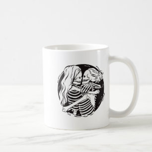 Caneca De Café Casal Lésbico Orgulho Lgbtq Esqueletos Beijando Va