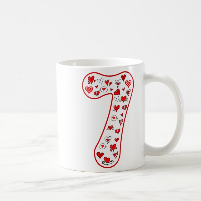 Caneca De Café Casal Número 7 Fantasia de Dupla 67 Meme Seis Sete (Direita)