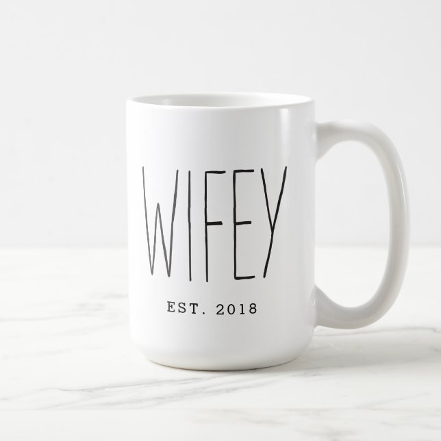 Caneca De Café Casal personalizado Wifey Mug Casado Mug Aniversár (Direita)