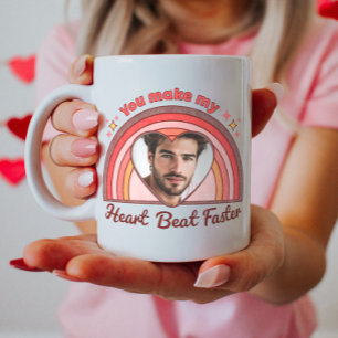 Caneca De Café Casal Personalizável, Pulso do Arco-Íris Personali