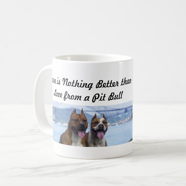 Caneca De Café Casal Pit Bull Love (Frente Esquerda)