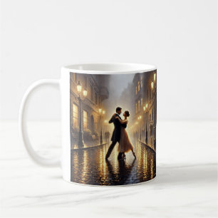 Caneca De Café Casal romântico dançando na chuva