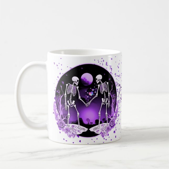 Caneca De Café Casal Skeleton (Esquerda)