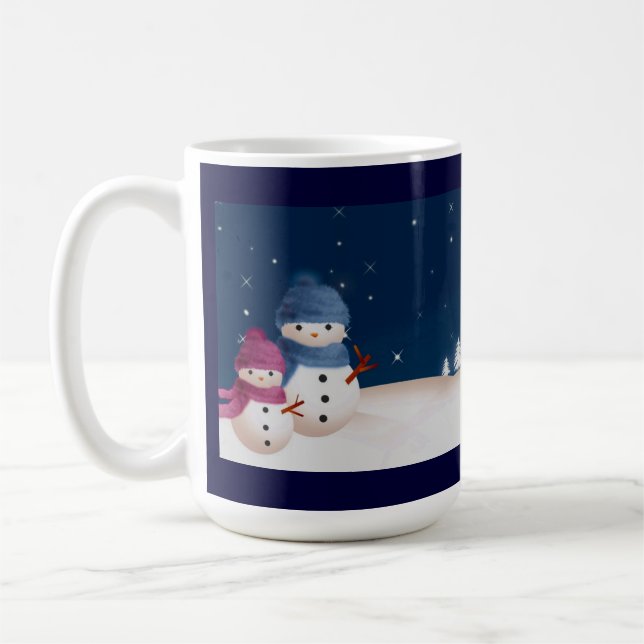 Caneca De Café Casal Snowman (Esquerda)