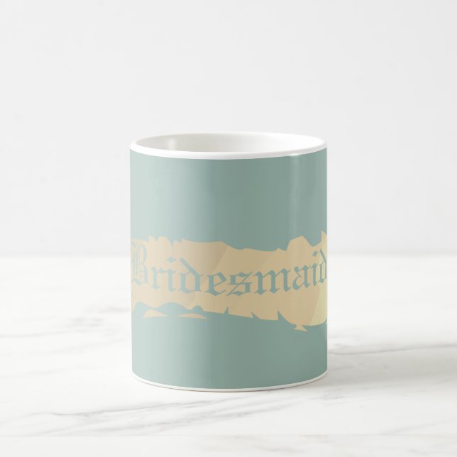 Caneca De Café Casamento Azul de Bridesmaid Ouro (Centro)