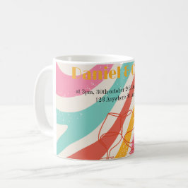 Caneca De Café Casamento Colorido Minimalista