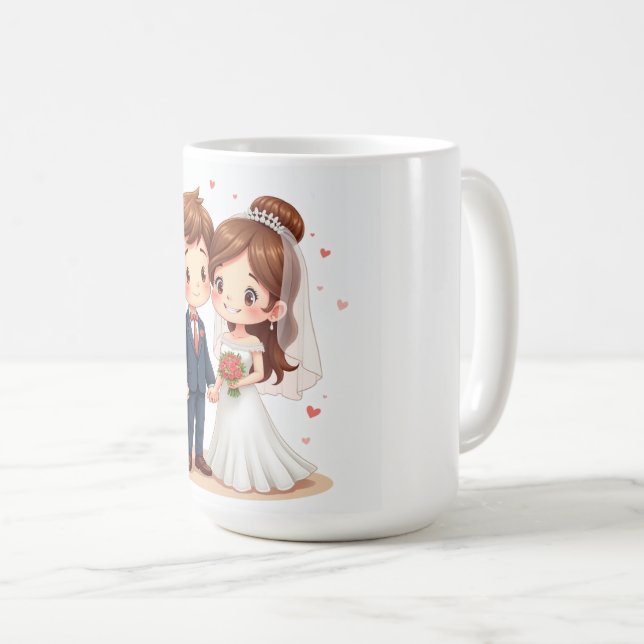 Caneca De Café Casamento com Mugs do Aniversário (Frente Esquerda)