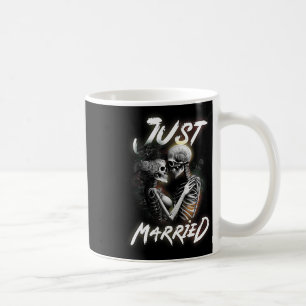 Caneca De Café Casamento Com Noiva De Esqueleto De Halloween E Ca