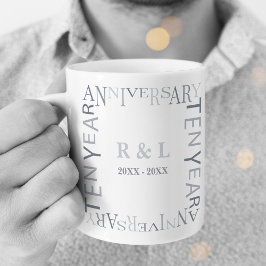 Caneca De Café Casamento de 10 anos de aniversário de entrega de