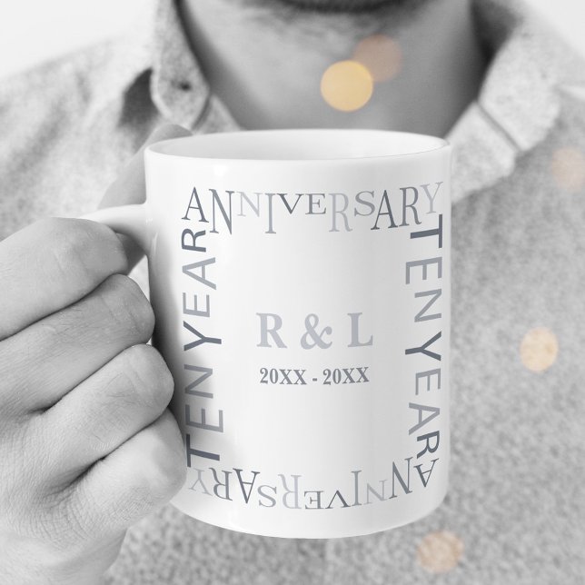 Caneca De Café Casamento de 10 anos de aniversário de entrega de  (Criador carregado)