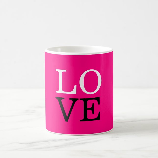 Caneca De Café Casamento de Amor com Fundo de rosa (Centro)