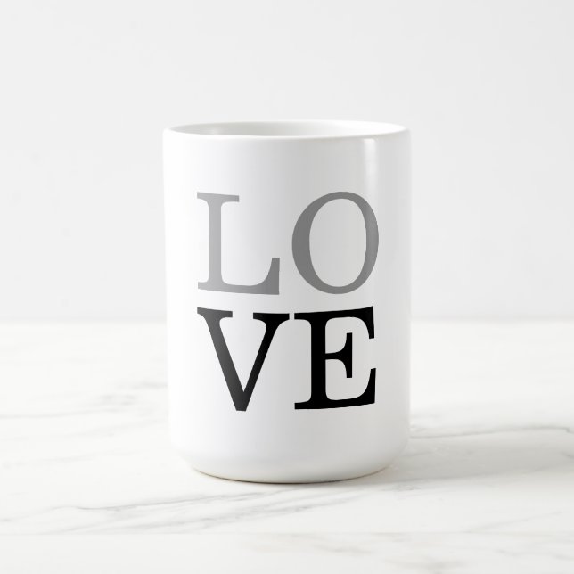 Caneca De Café Casamento de Amor com Script Negro de cinza (Centro)