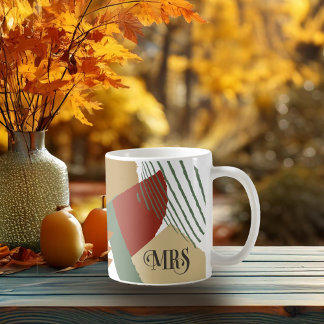 Caneca De Café Casamento de bloco de cores Sra. Bride Autumn ID74