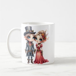 Caneca De Café Casamento de Elfo Steampunk Caprichoso