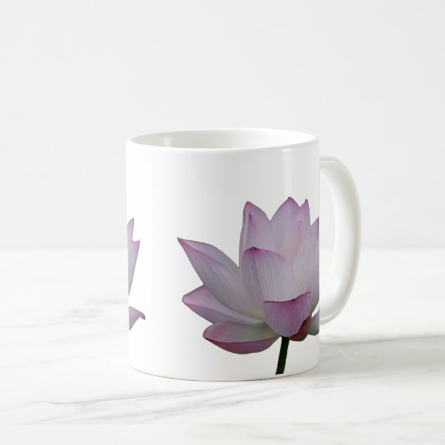 Caneca De Café Casamento de Flor de Lotus Rosa Suave (Frente Esquerda)