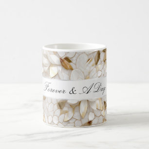 Caneca De Café Casamento de Flores de Lótus Brancas Glam Ouro Chi