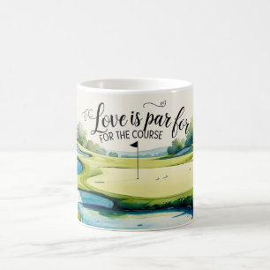 Caneca De Café Casamento de golfe no curso