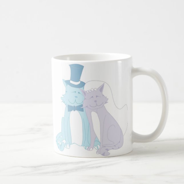 Caneca De Café Casamento de Tema de Cat (Direita)