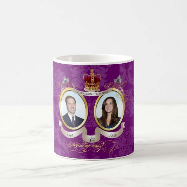 Caneca De Café Casamento de Will+Kate, cor DIY!! (Centro)