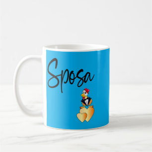 Caneca De Café Casamento Divertido Noivo Galo Italiano Sposa Noiv