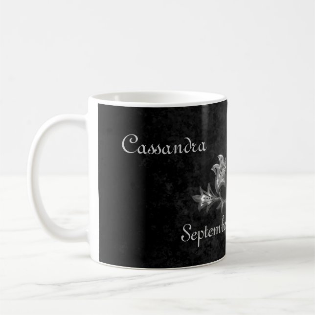 Caneca De Café Casamento elegante de romance negro (Esquerda)