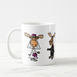 Caneca De Café Casamento engraçado dos alces dos noivos