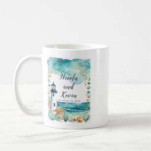 Caneca De Café Casamento Farol Náutico