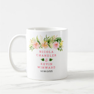 Caneca De Café Casamento Floral na Selva Tropical