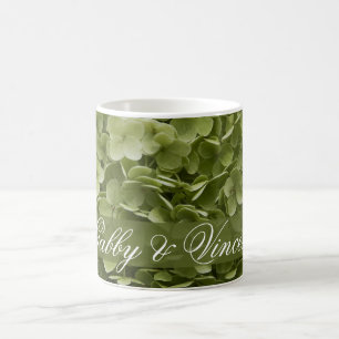 Caneca De Café Casamento Floral Verde Annabelle Hydrangea