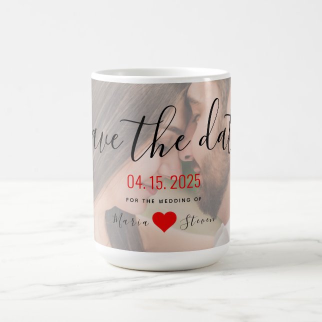 Caneca De Café Casamento Fotográfico Salvar a Data Convite (Centro)