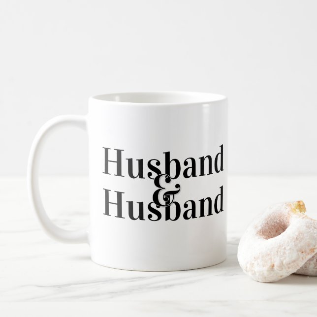 Caneca De Café Casamento gay de marido e marido (Com Donut)