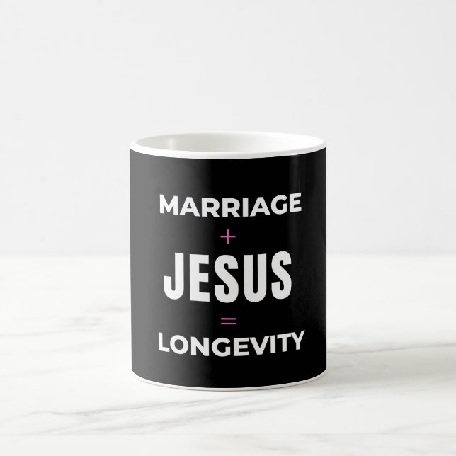 Caneca De Café Casamento + Jesus = Longevidade (Centro)