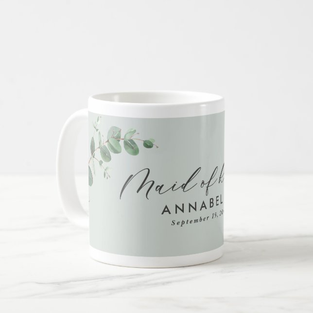 Caneca De Café Casamento mínimo moderno de madrinha de casamento  (Frente Esquerda)