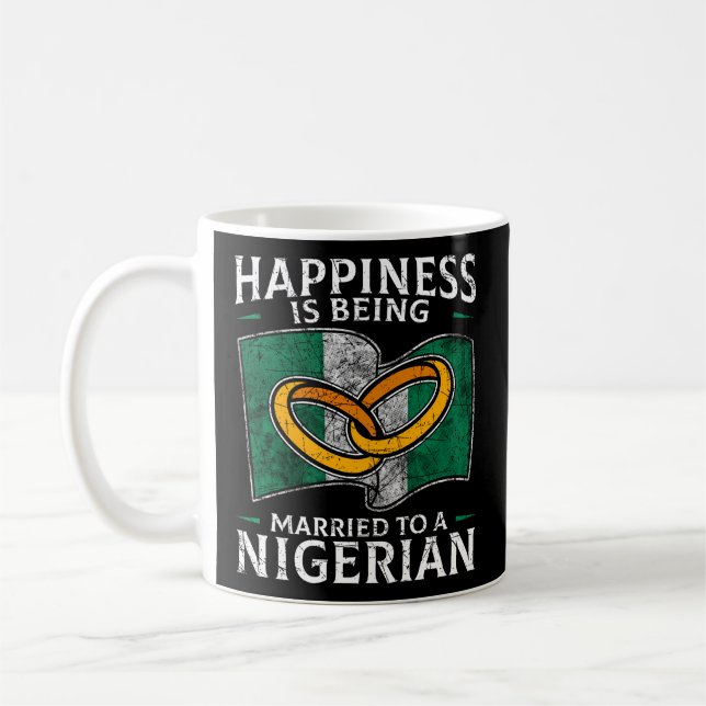 Caneca De Café Casamento nigeriano Nigéria Casamento Root Flag Ma (Esquerda)