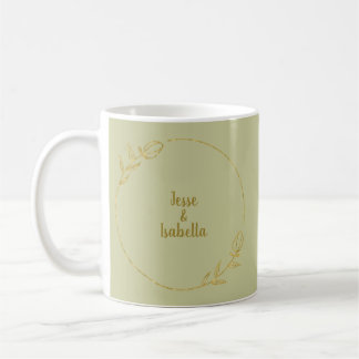 Caneca De Café Casamento Personalizado Amarelo-esverdeado