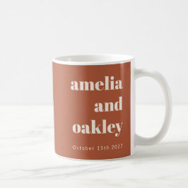 Caneca De Café Casamento Personalizado De Queda De Feira Minimali