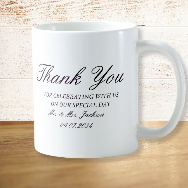 Caneca De Café Casamento Personalizado Elegante Obrigado Mug (Elegant Custom Wedding Thank You Mug
)
