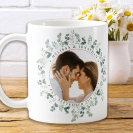 Caneca De Café Casamento Personalizado Eucalyptus Foto Moderna