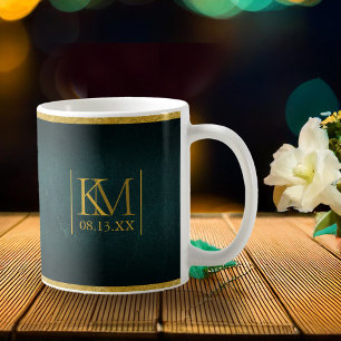 Caneca De Café Casamento Romance Luar Esmeralda Verde ID881