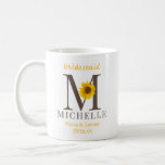 Caneca De Café Casamento Rustic Editable Sunflower Bridesmaid<br><div class="desc">Um castanho e amarelo russo e editável com um copo de monograma de girassol. Mova o girassol para combinar a sua inicial com a tipografia clássica moderna. Todas as cores do elemento são editáveis, basta clicar em personalizar e selecionar a camada que deseja alterar. Envie-me uma mensagem se precisar de...</div>