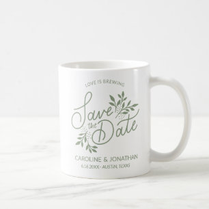 Caneca De Café Casamento Salve a data que o amor está reproduzin
