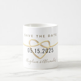 Caneca De Café Casamento Simples e Elegante Salvar a Data