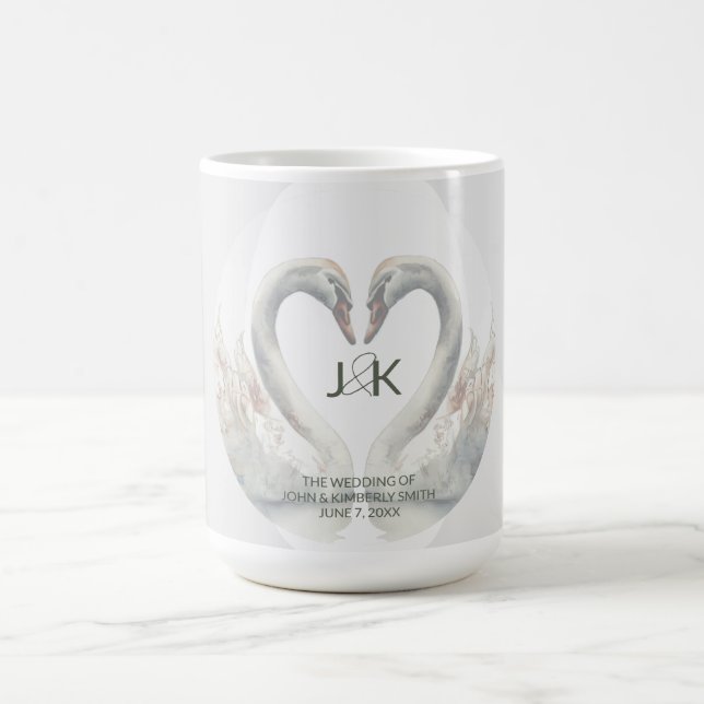 Caneca De Café Casamento Swan Personalizado (Centro)