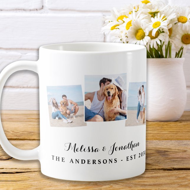 Caneca De Café Casamento Único de Foto Personalizado 3 (Criador carregado)