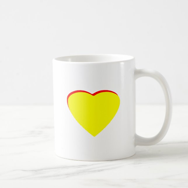 Caneca De Café Casamento Vermelho Amarelo do Coração Convite ao M (Direita)
