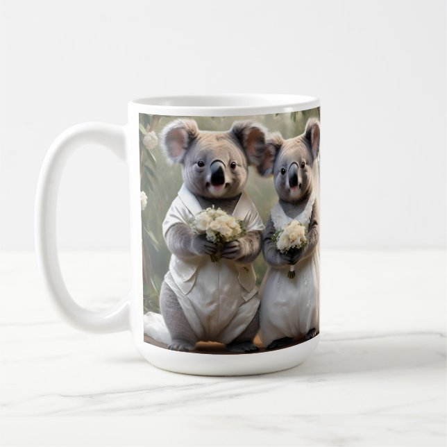 Caneca De Café Casamento White Australiano Koala Bear (Esquerda)