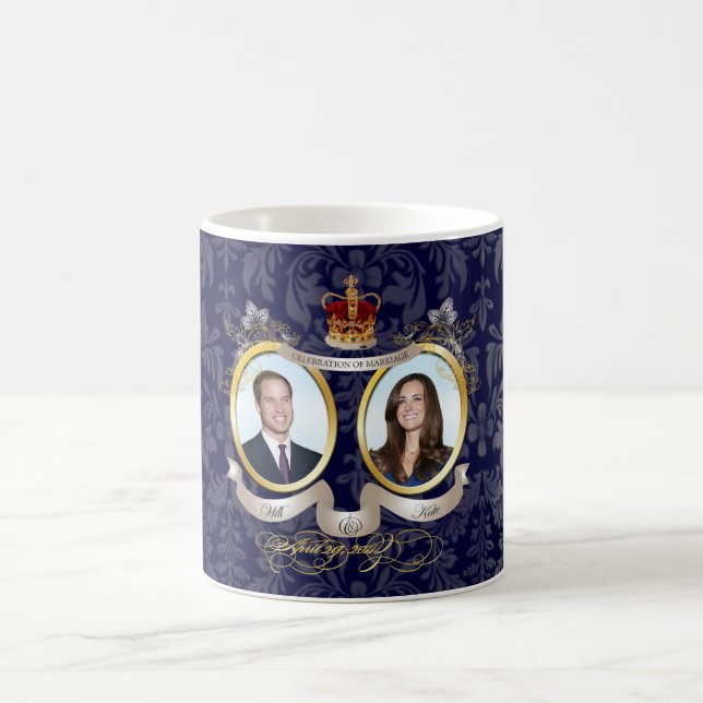Caneca De Café Casamento Will+Kate, cor DIY!! (Centro)