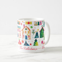 Caneca De Café Casas de Natal Felizes Festas