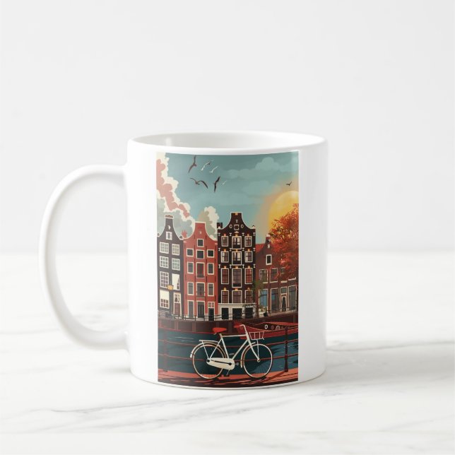 Caneca De Café Casas do Canal de Amsterdã (Esquerda)
